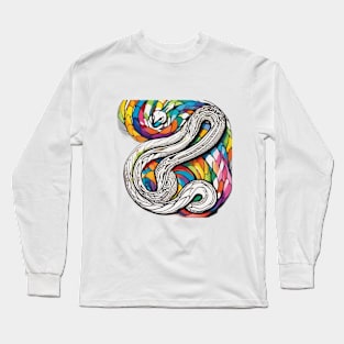 Snake Rainbow Shadow Silhouette Anime Style Collection No. 364 Long Sleeve T-Shirt